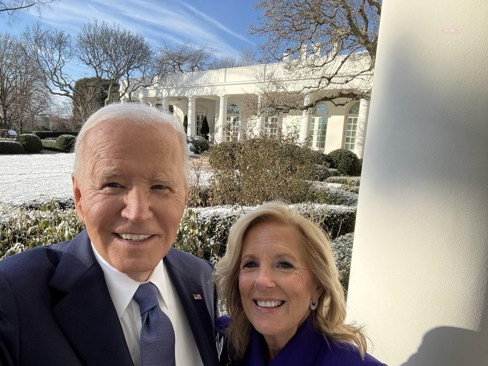 ABD Başkanlık görevinin son saatlerinde Joe Biden,  eşi Jill Biden ile son kez Beyaz Saray'da fotoğraflarını paylaştı