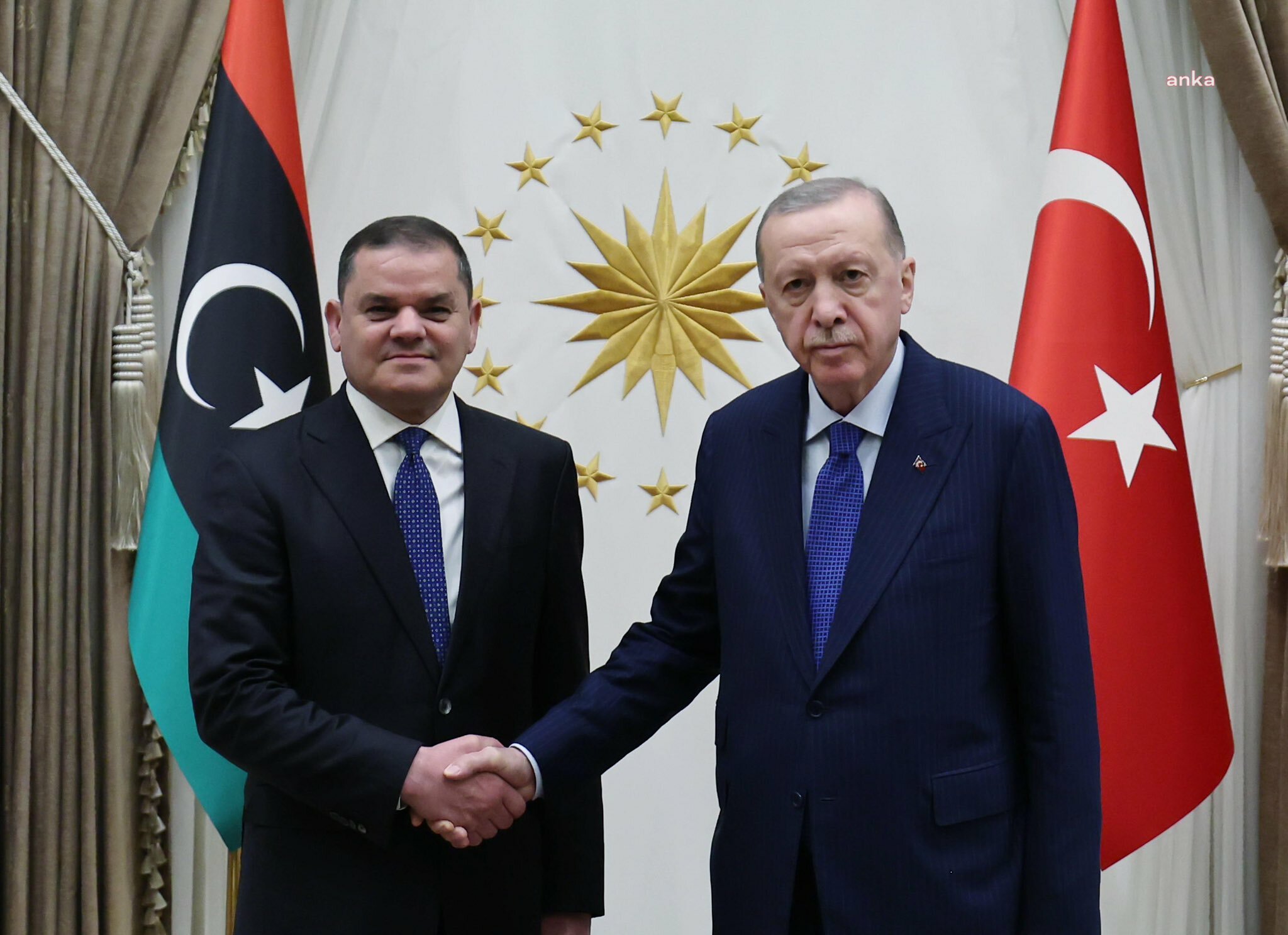 Cumhurbaşkanı Erdoğan, Libya Millî Birlik Hükümeti Başbakanı Dibeybe ile görüştü