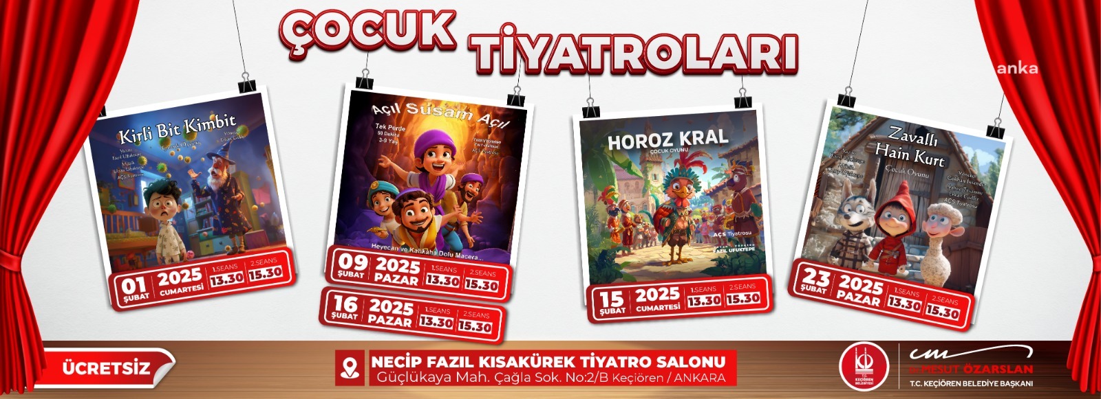 Keçiören’de çocuklar için tiyatro zamanı