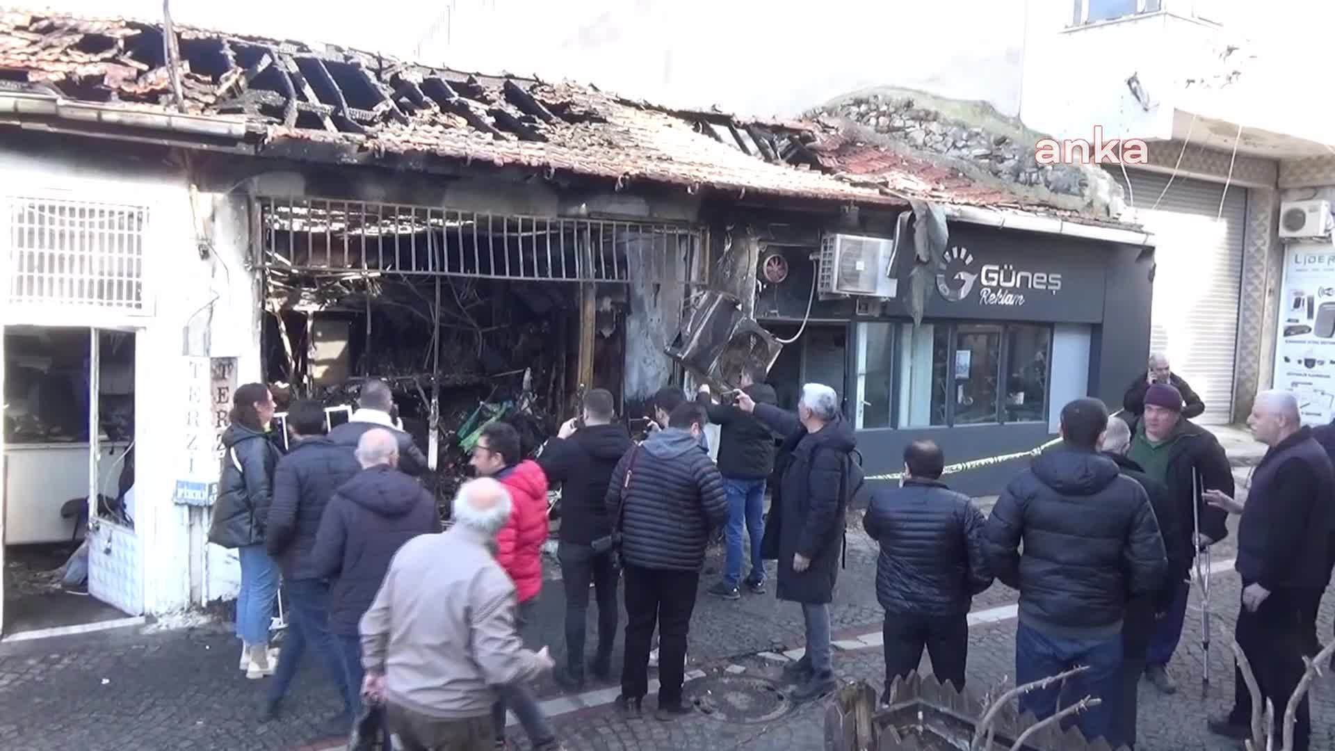 Edirne Belediye Başkanı Akın, yanan iş yerlerini inceledi