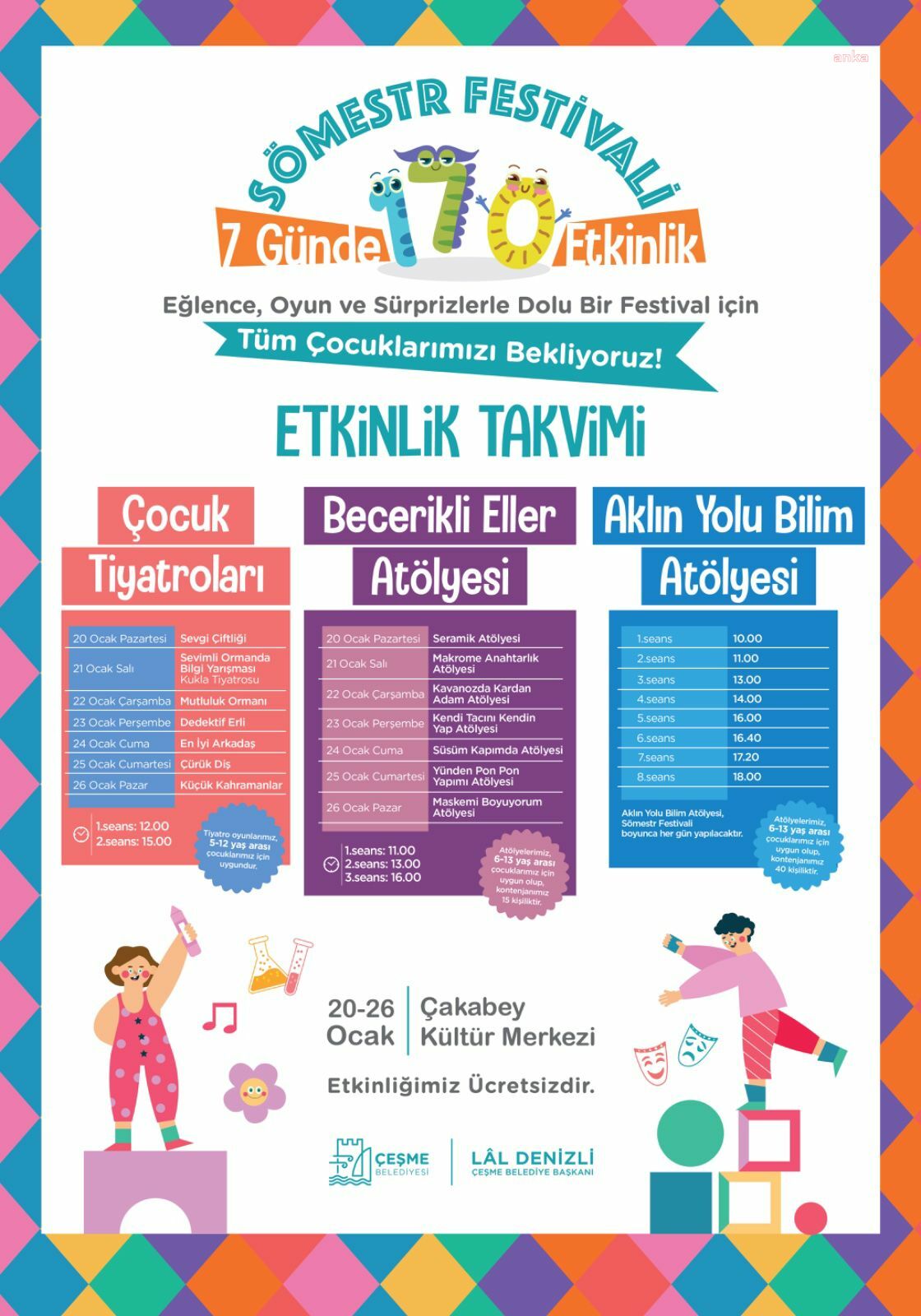 Çeşme Belediyesinden çocuklar için Sömestr Festivali