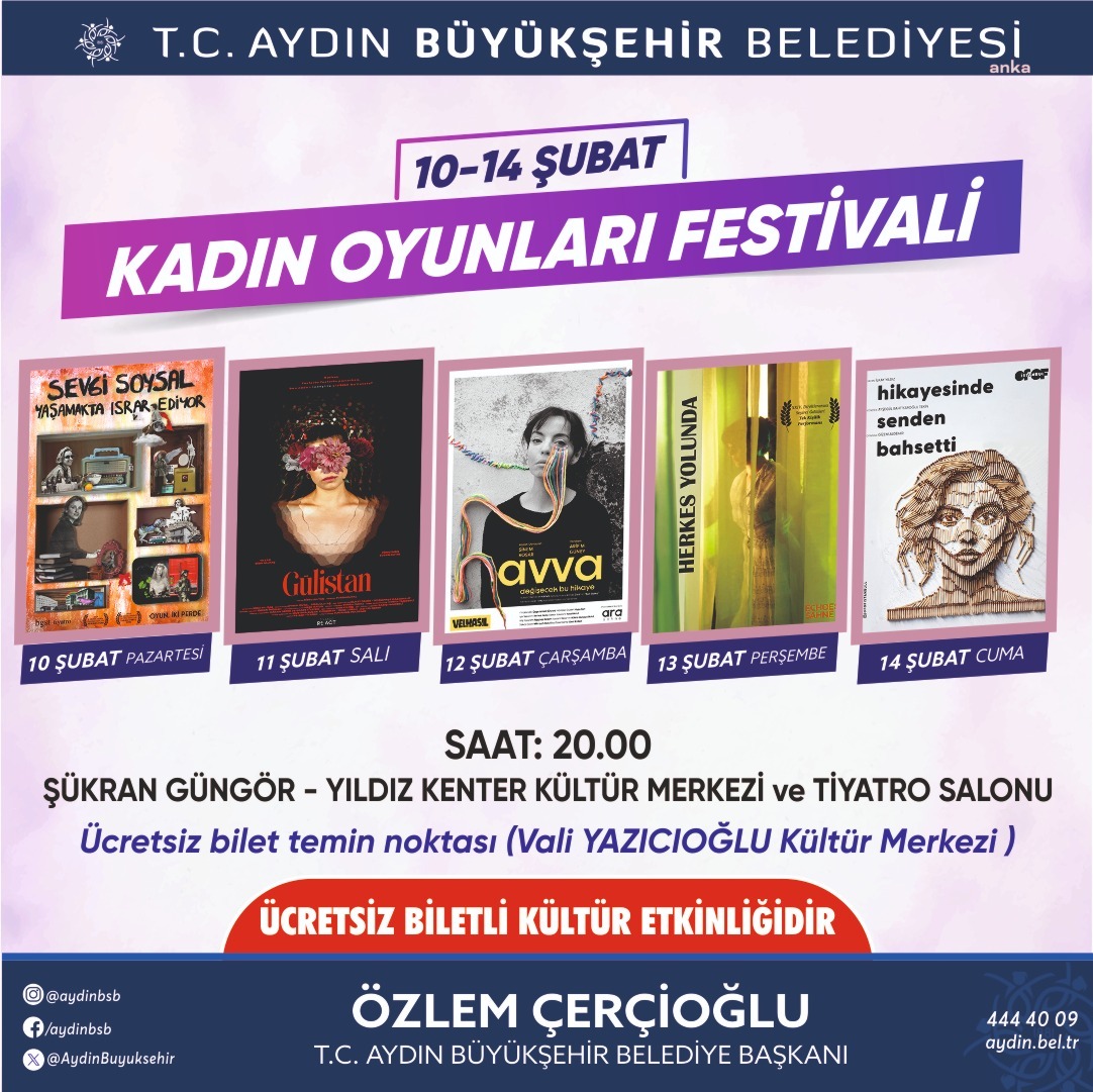  Aydın Büyükşehir Belediyesi, 'Kadın Oyunları Festivali'ne ev sahipliği yapacak