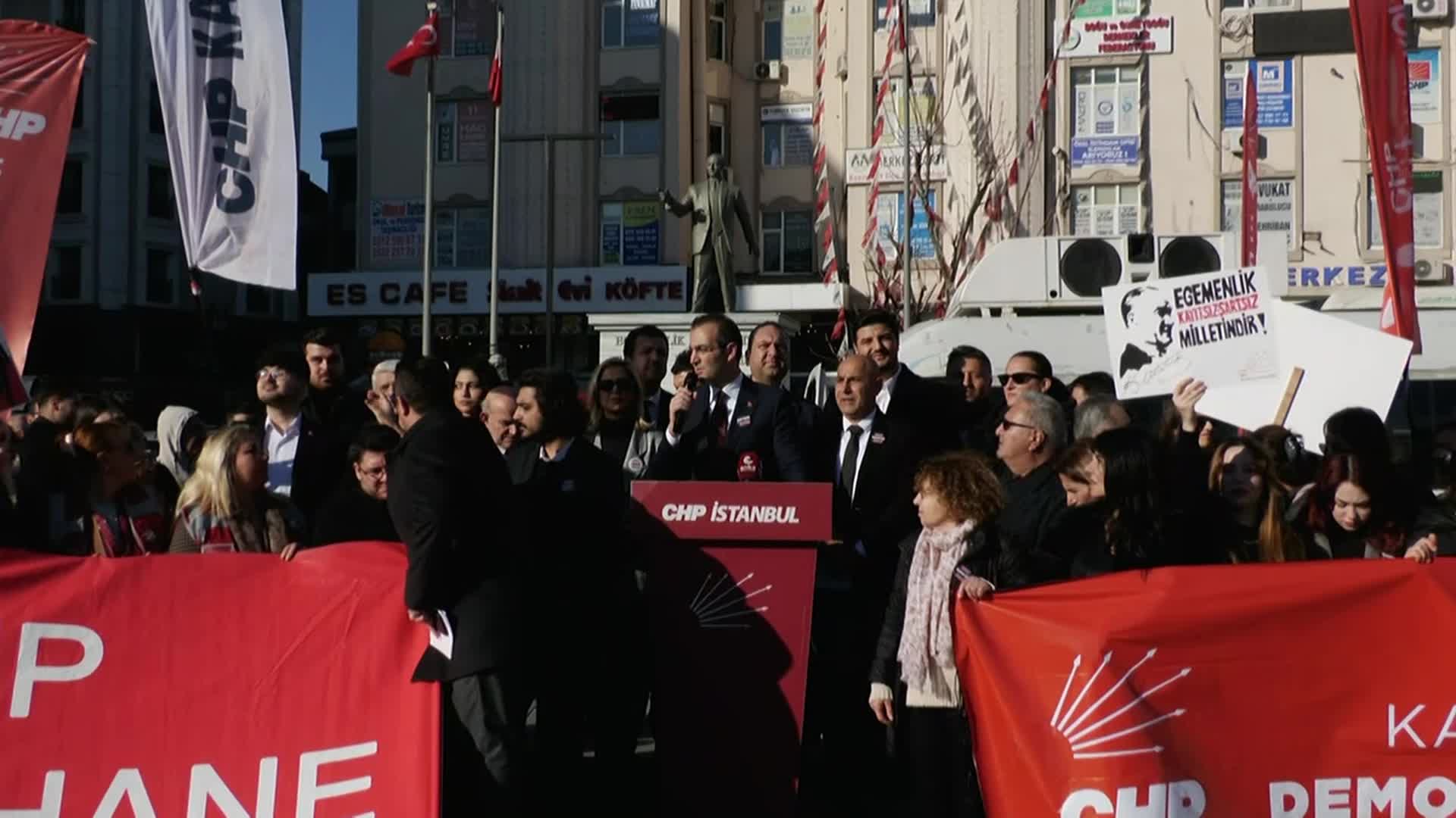 Esenyurt Demokrasi Nöbeti... CHP Şişli Belediye Başkanı Resul Emrah Şahan: Buradaki kayyum Ahmet Hoca, Esenyurt'un konusu değildir