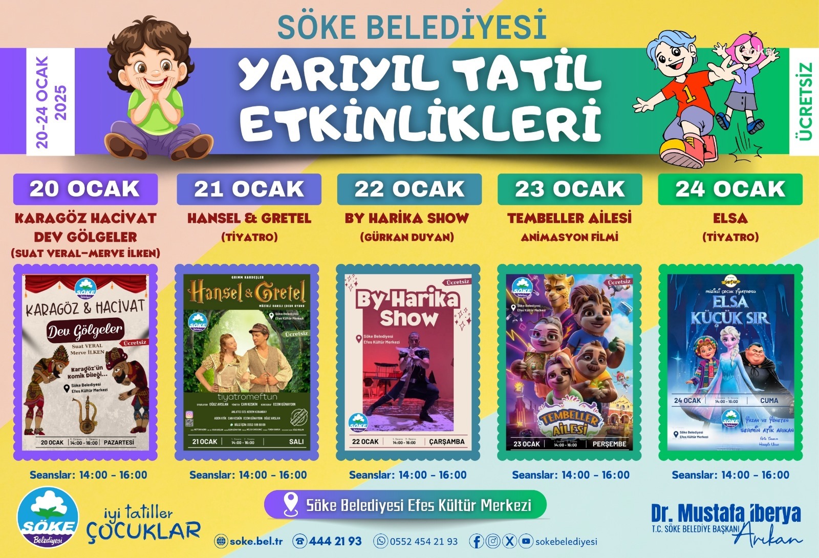 Söke Belediyesi'nden yarıyıl tatilinde çocuklara özel etkinlikler