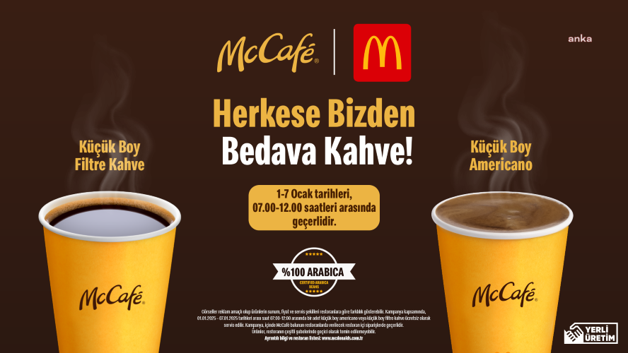 Yeni yılın ilk kahveleri, Mcdonald’s Türkiye’den